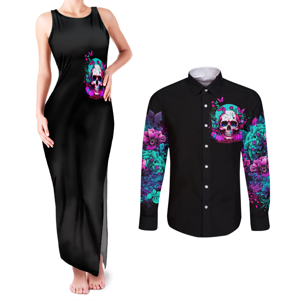 skull-couples-matching-tank-maxi-dress-and-long-sleeve-button-shirts-hello-darkness-my-old-friend-pinky