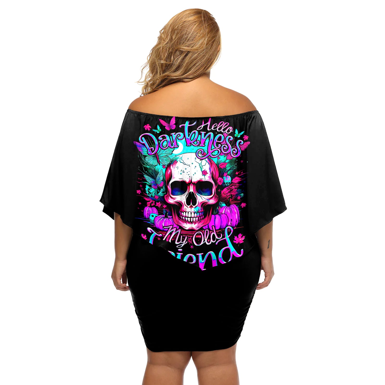 skull-off-shoulder-short-dress-hello-darkness-my-old-friend-pinky