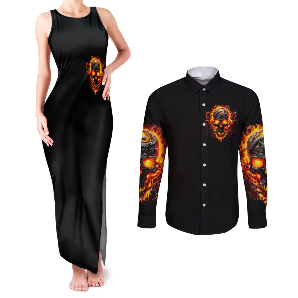 flame-skull-couples-matching-tank-maxi-dress-and-long-sleeve-button-shirts-i-can-fix-stupid-but-that-hurt