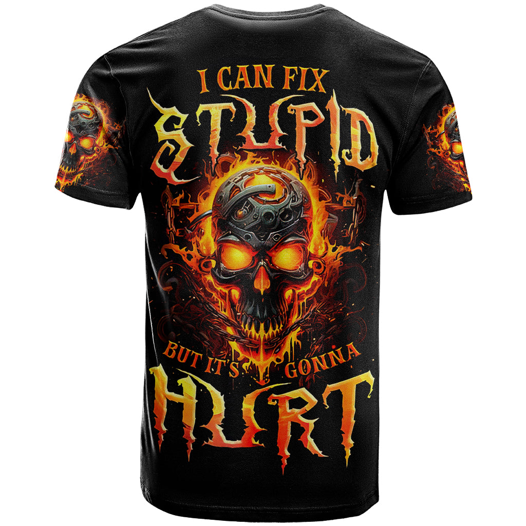 flame-skull-t-shirt-i-can-fix-stupid-but-that-hurt