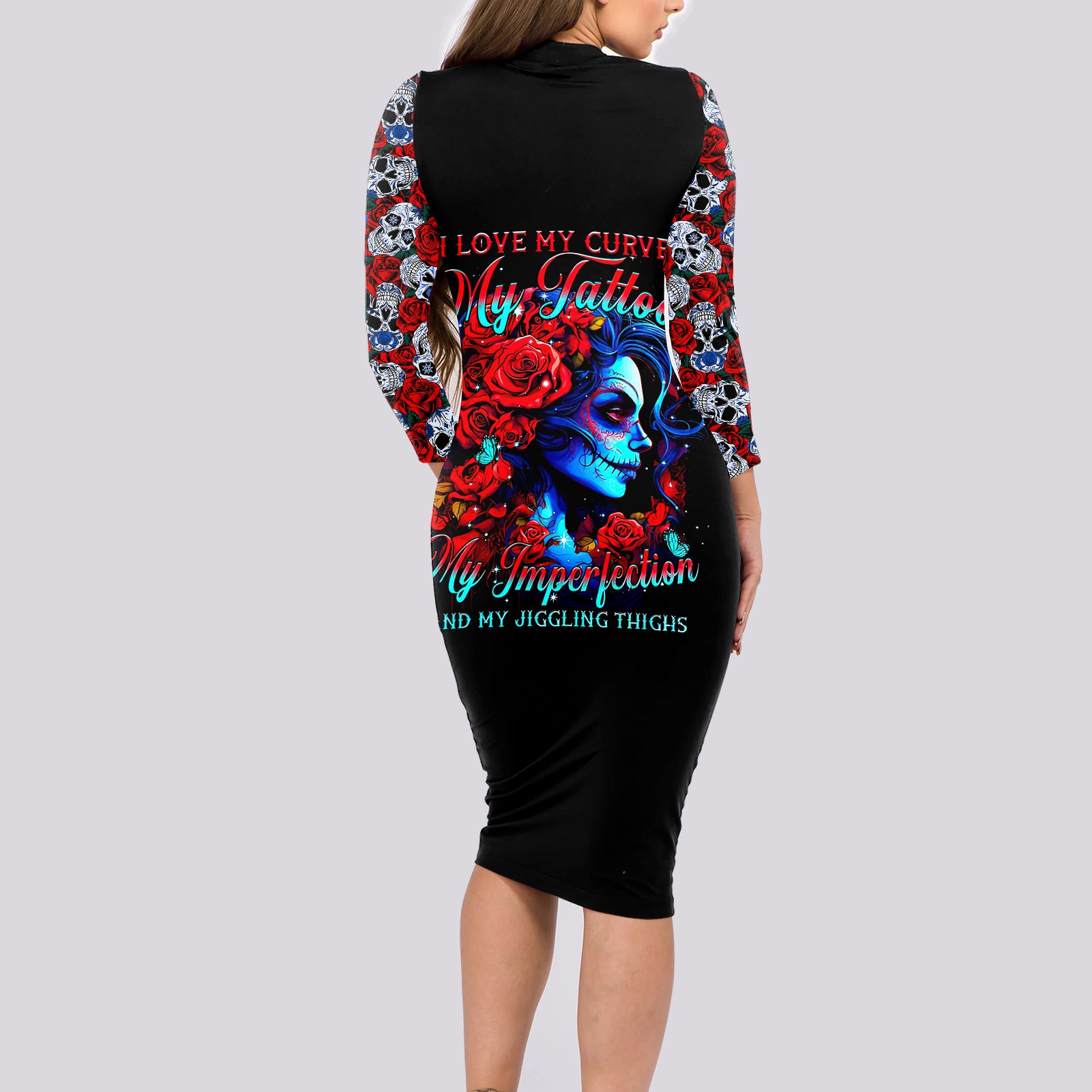 skull-rose-long-sleeve-bodycon-dress-i-love-my-curve-my-tattoo-my-imperfection