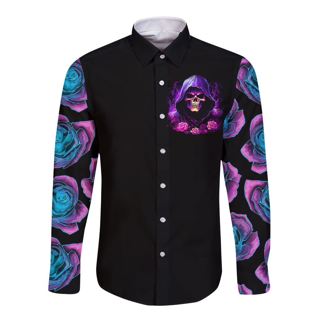 purple-skull-long-sleeve-button-shirt-i-talk-i-smile-but-be-carefull-when-i-silent
