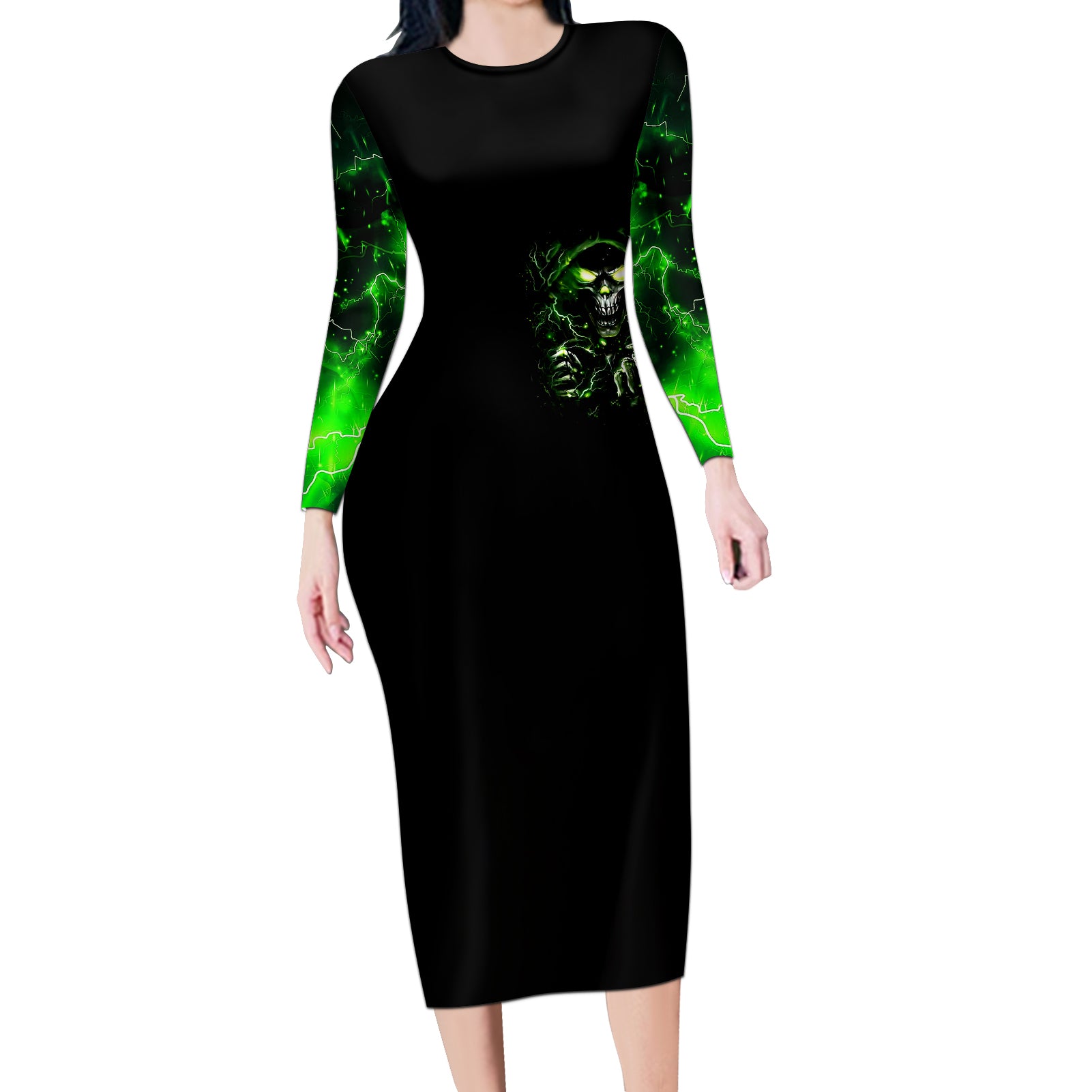 thunder-skull-long-sleeve-bodycon-dress-if-karma-dont-hit-you-trust-me-i-will