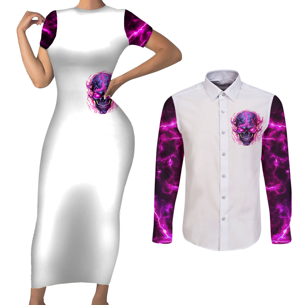lighting-skull-couples-matching-short-sleeve-bodycon-dress-and-long-sleeve-button-shirts-im-a-grumpy-old-lady-dont-ask-stupid