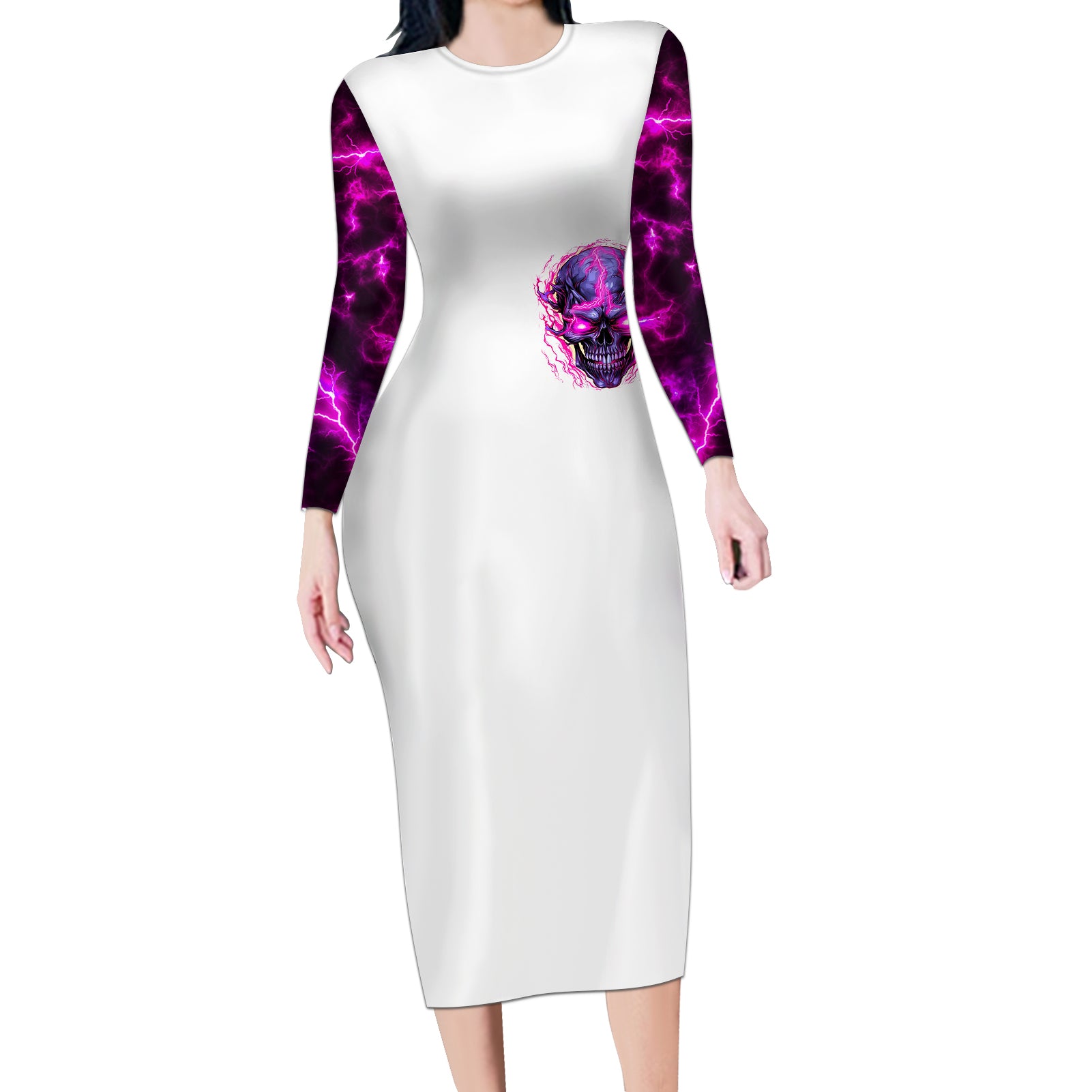 lighting-skull-long-sleeve-bodycon-dress-im-a-grumpy-old-lady-dont-ask-stupid