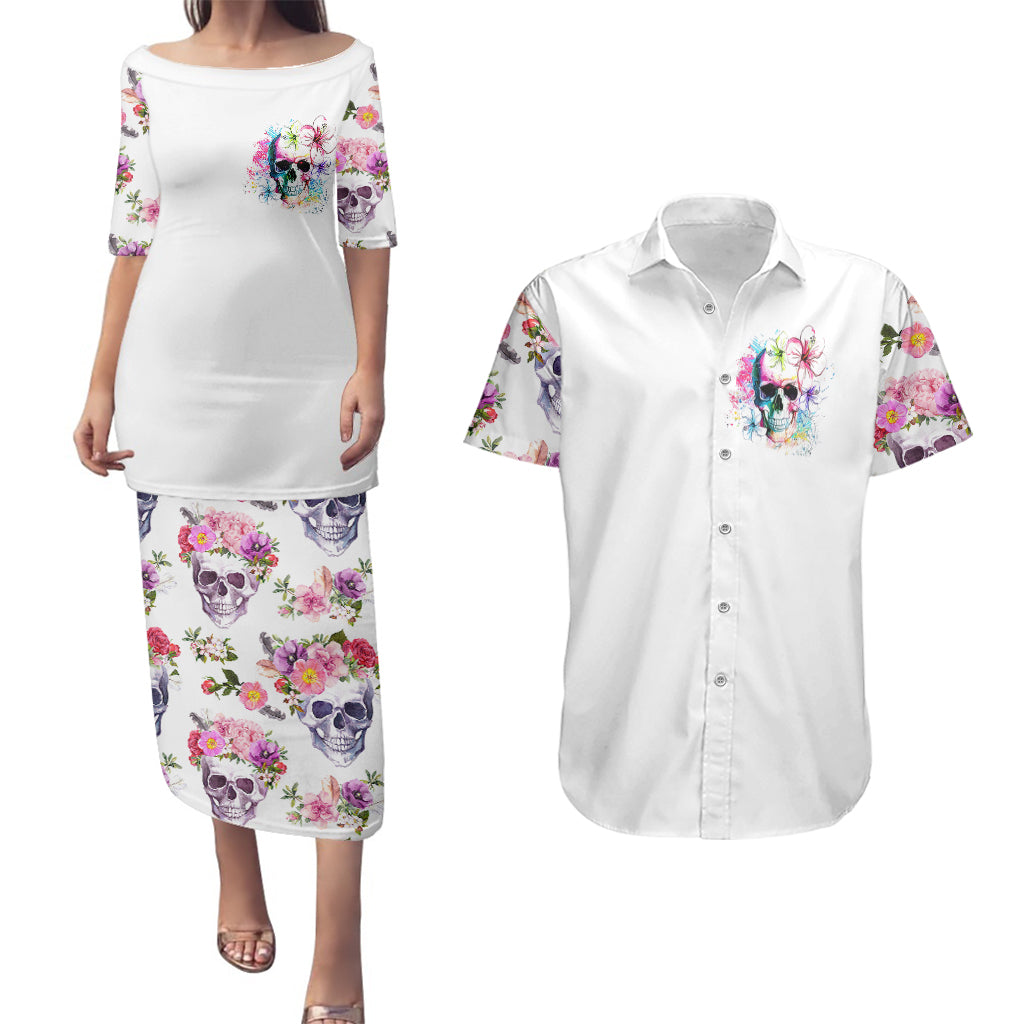 watercolor-skull-couples-matching-puletasi-dress-and-hawaiian-shirt-yes-im-bitch-but-not-your