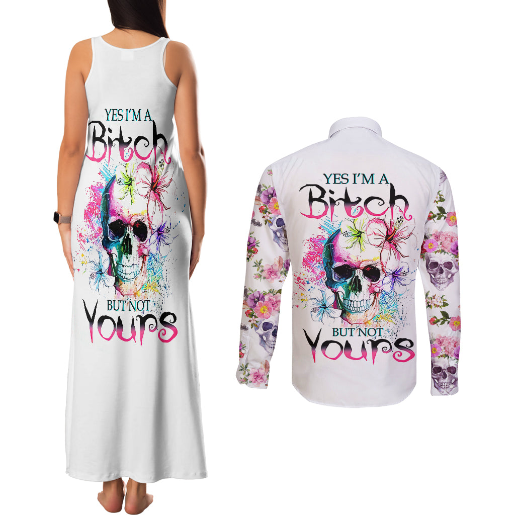 watercolor-skull-couples-matching-tank-maxi-dress-and-long-sleeve-button-shirts-yes-im-bitch-but-not-your