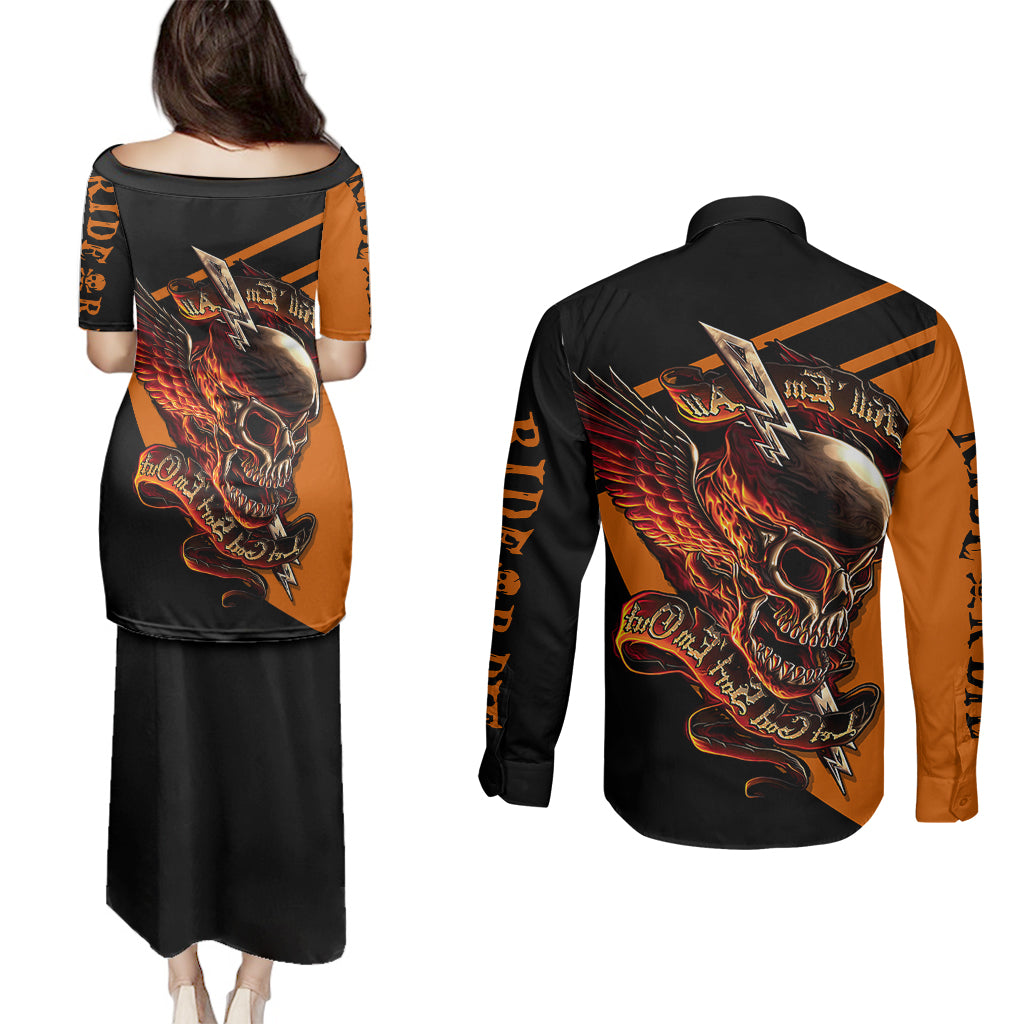 wings-skull-couples-matching-puletasi-dress-and-long-sleeve-button-shirts-kill-them-all