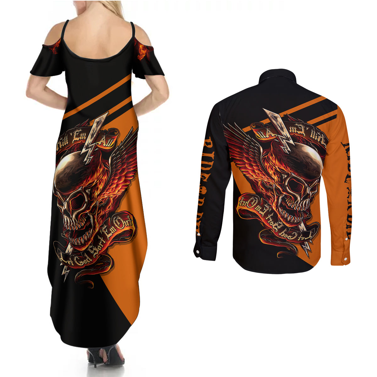 wings-skull-couples-matching-summer-maxi-dress-and-long-sleeve-button-shirts-kill-them-all