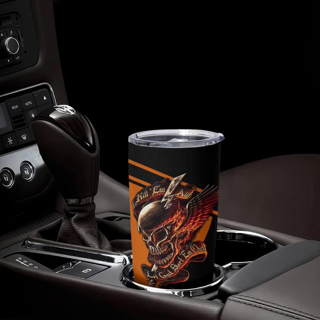 Wings Skull Tumbler Cup Kill Them All