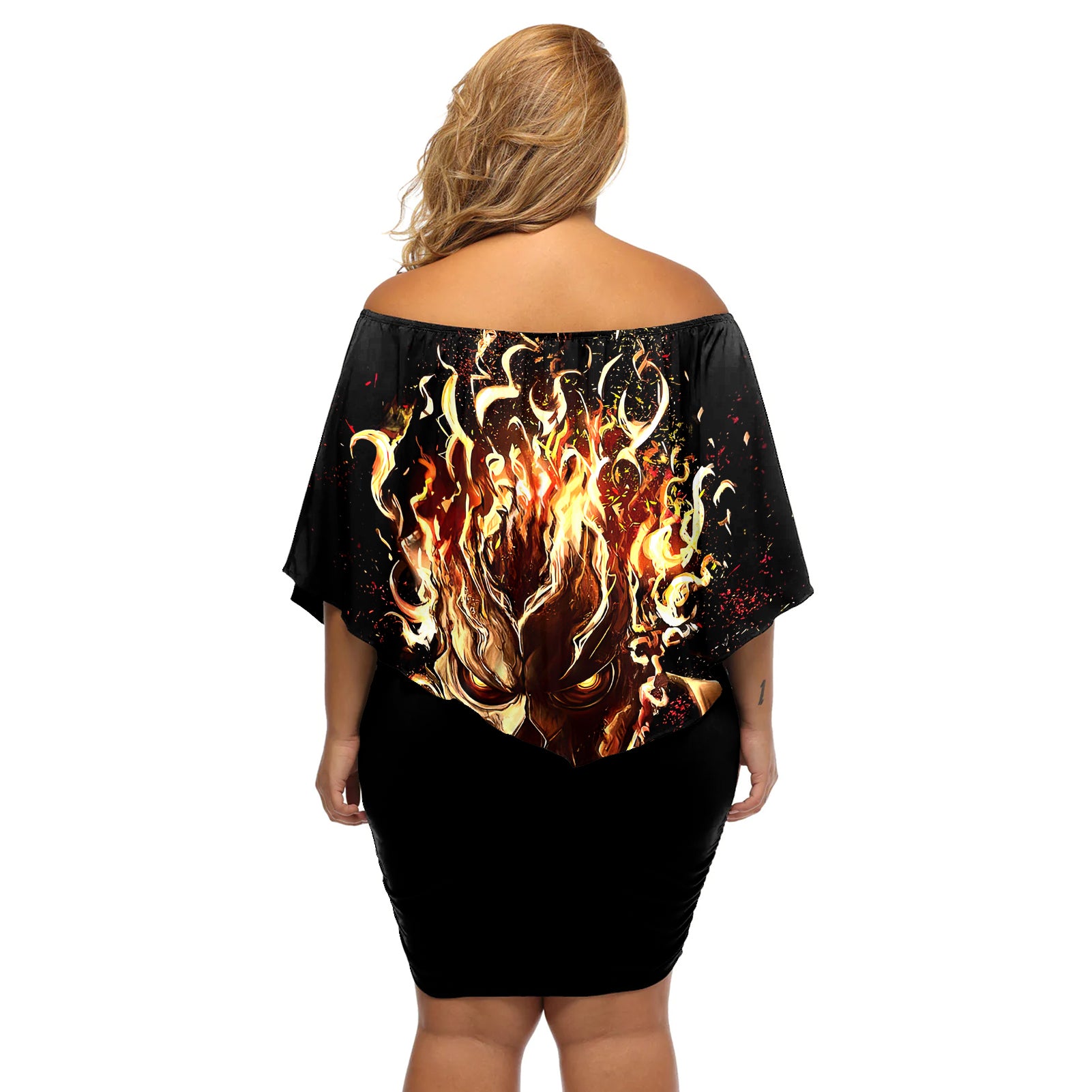 fire-skull-off-shoulder-short-dress-flame-skull-ride-or-die