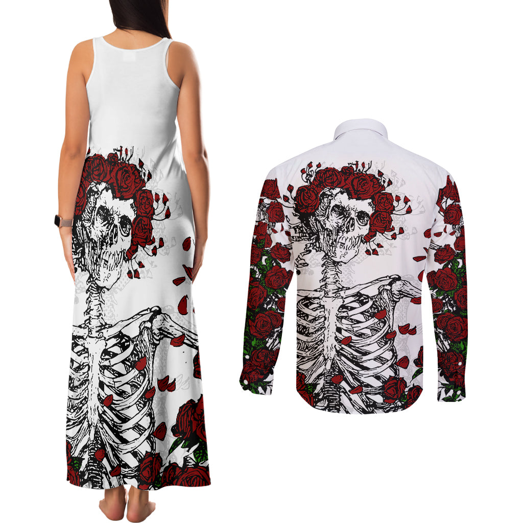 rose-skull-couples-matching-tank-maxi-dress-and-long-sleeve-button-shirts-rose-skull-day-of-the-dead