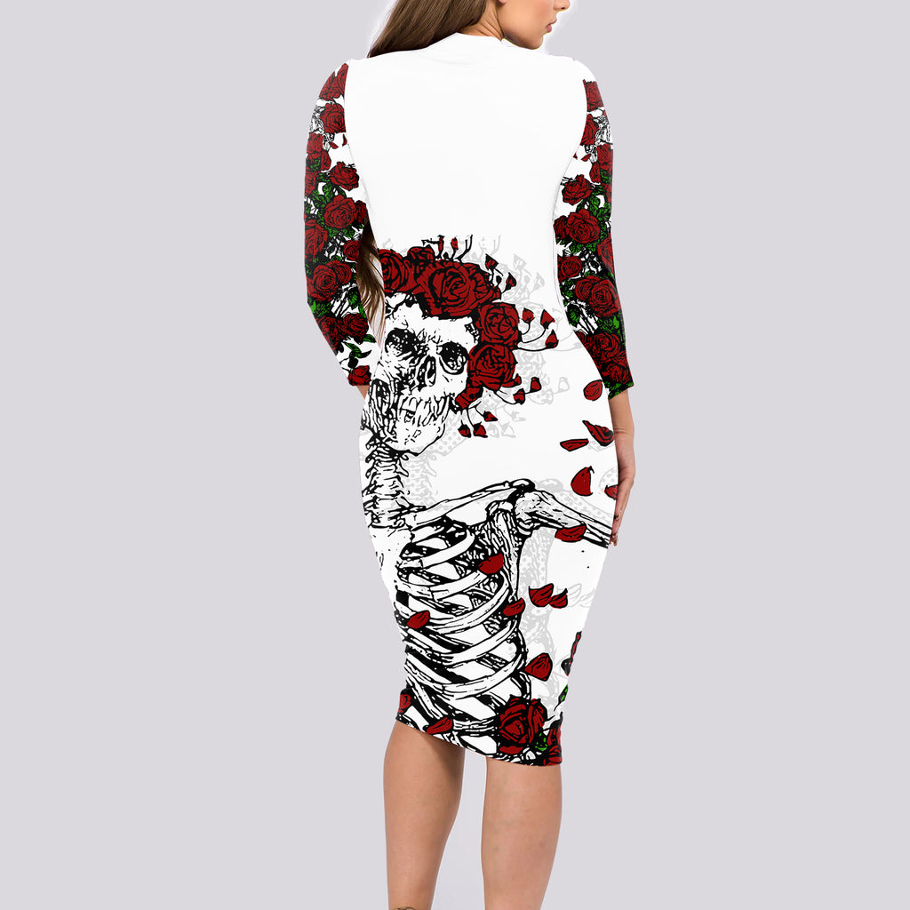 rose-skull-long-sleeve-bodycon-dress-rose-skull-day-of-the-dead