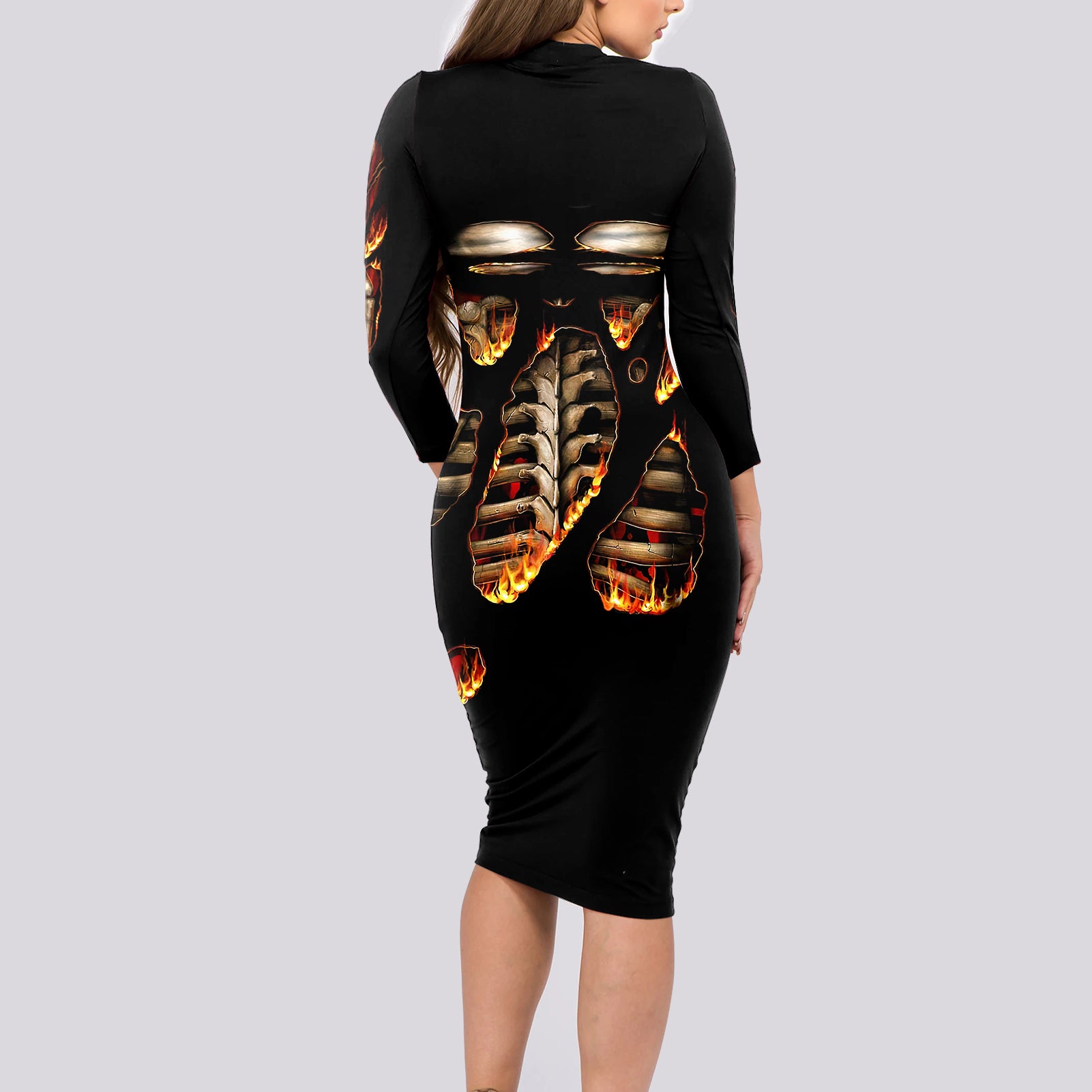 flame-skull-long-sleeve-bodycon-dress-flame-skeleton-inside-my-body