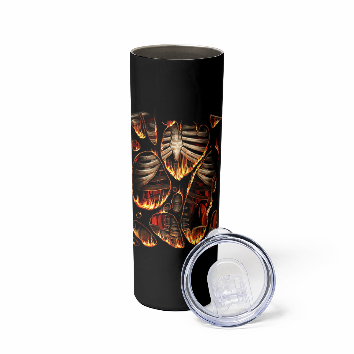 Flame Skull Skinny Tumbler Flame Skeleton Inside My Body