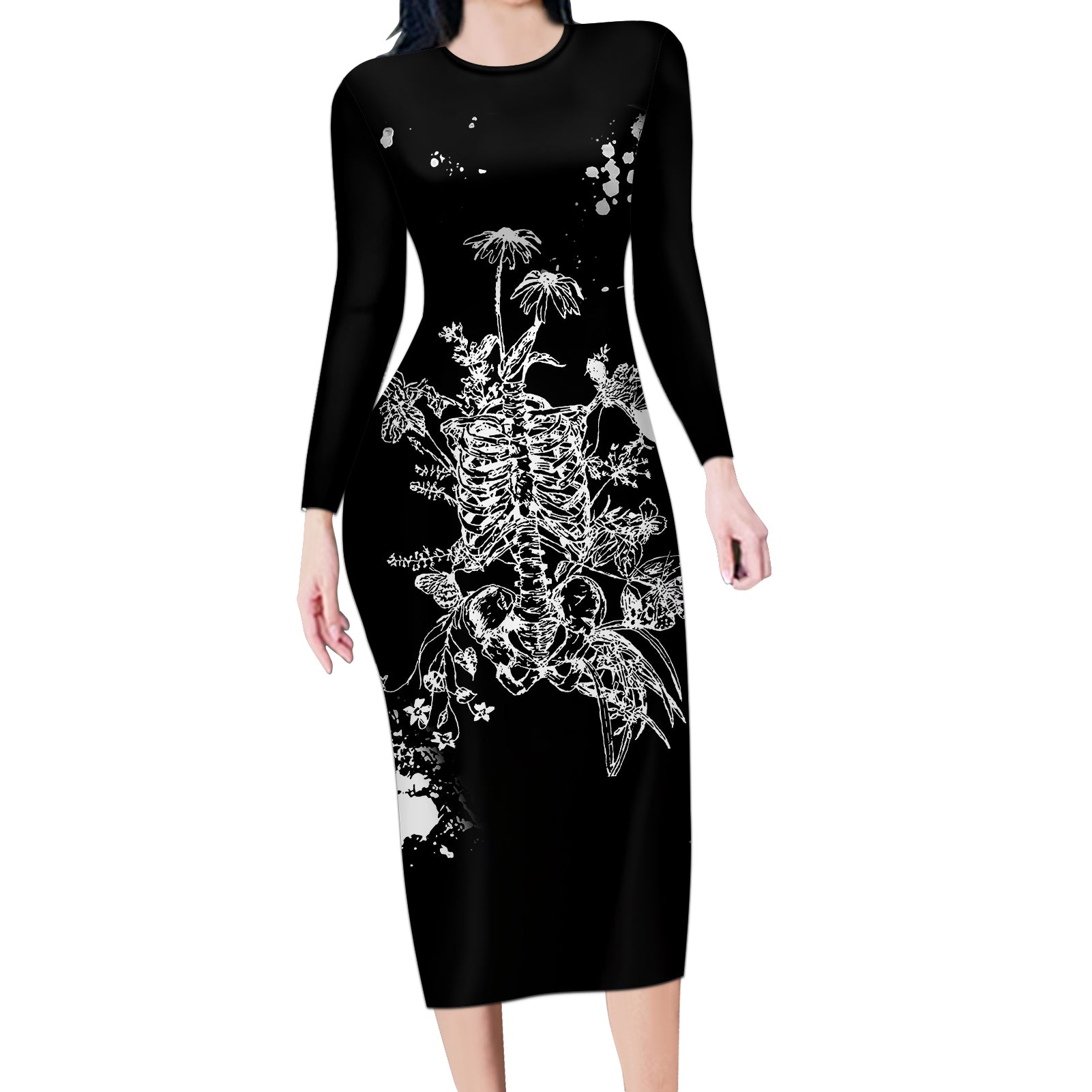 rose-skull-long-sleeve-bodycon-dress-white-rose-skull-day-of-the-dead