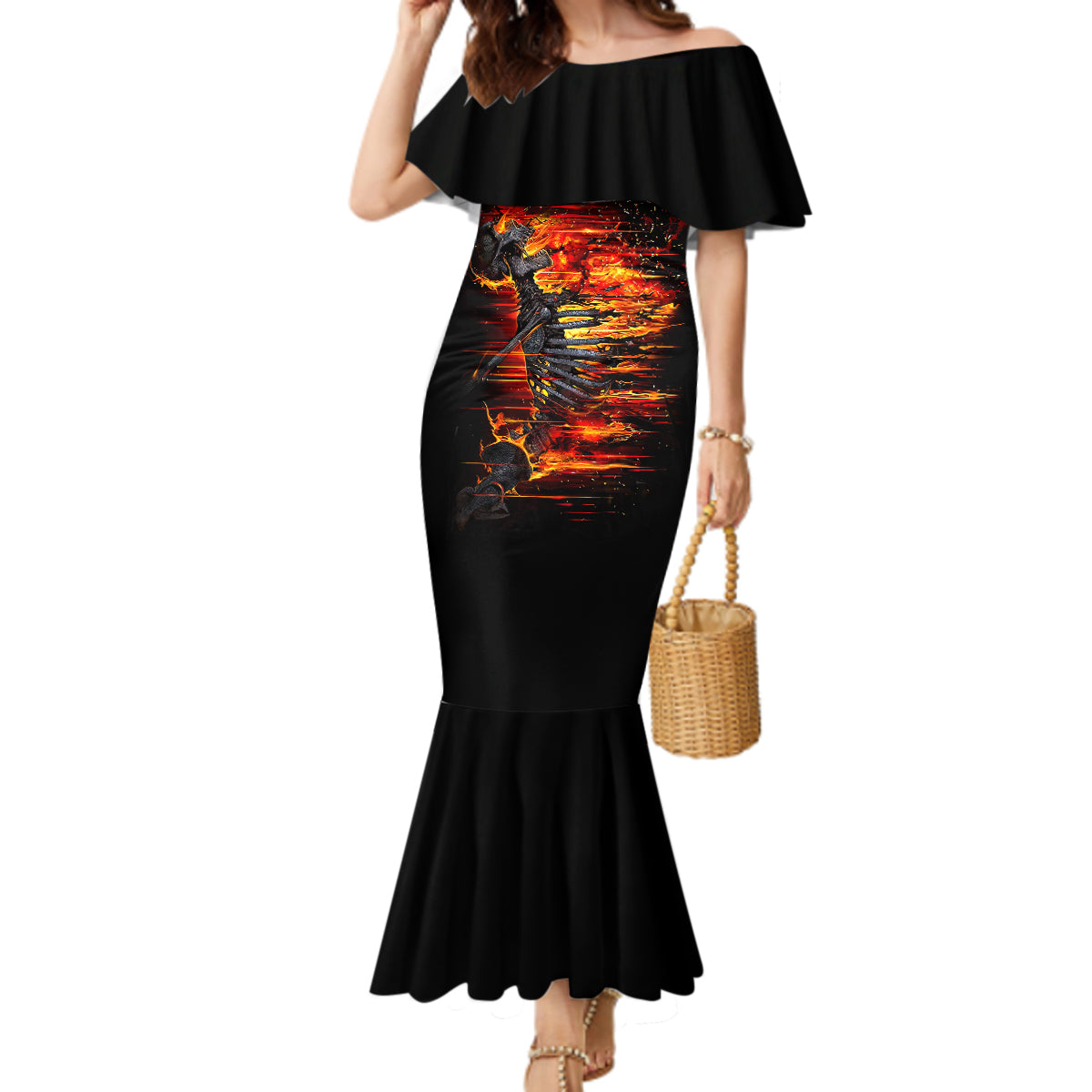 fire-skull-mermaid-dress-dead-fire-skeleton-scream