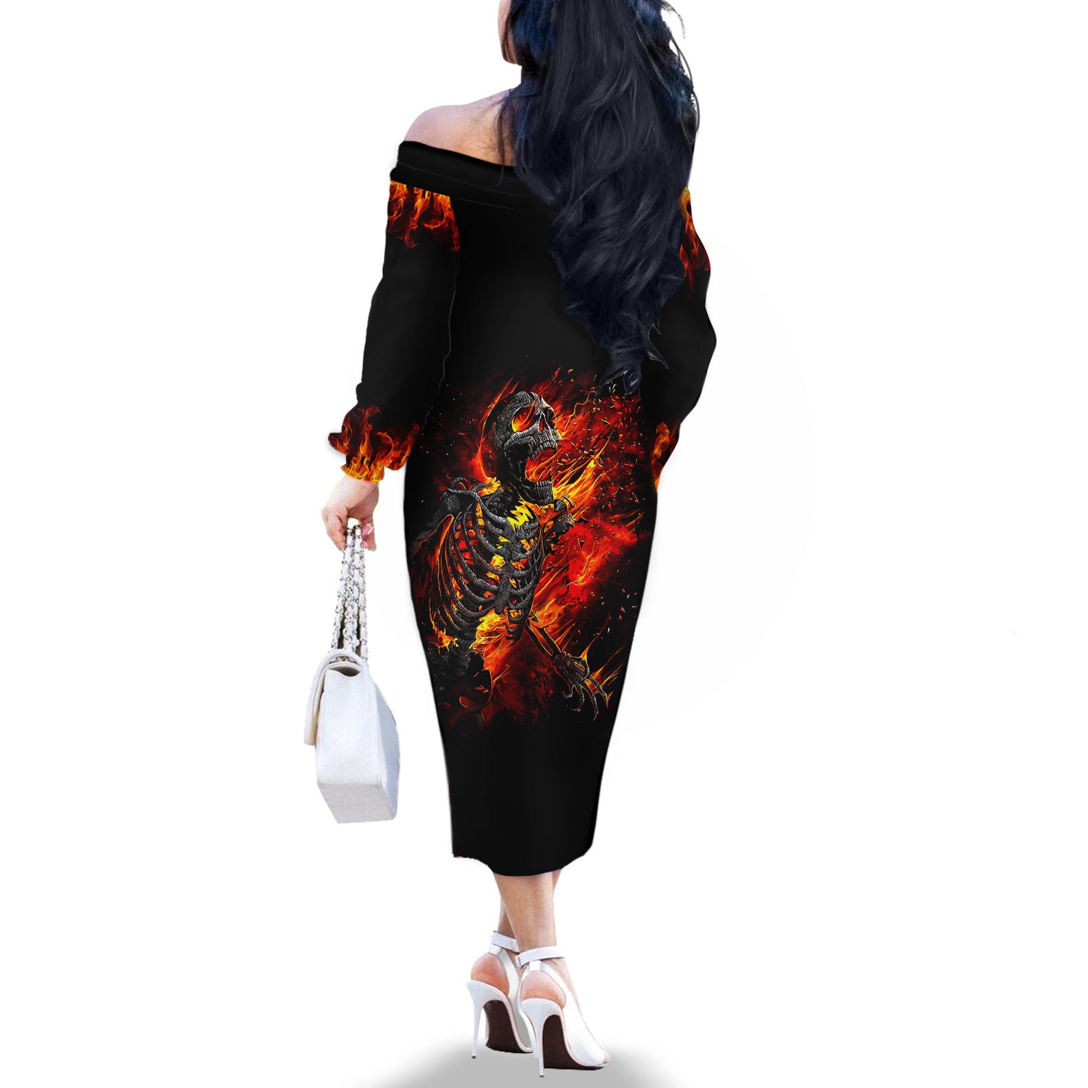 fire-skull-off-the-shoulder-long-sleeve-dress-dead-fire-skeleton-scream