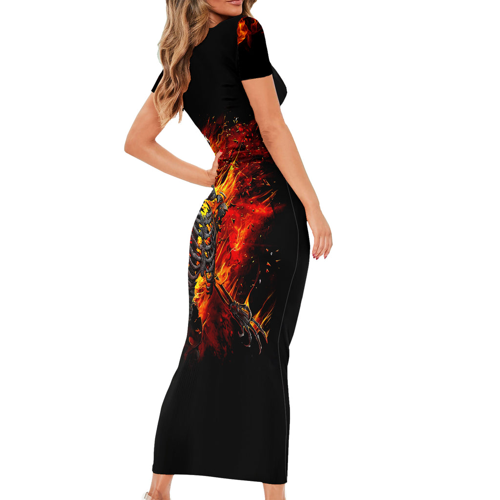 fire-skull-short-sleeve-bodycon-dress-dead-fire-skeleton-scream