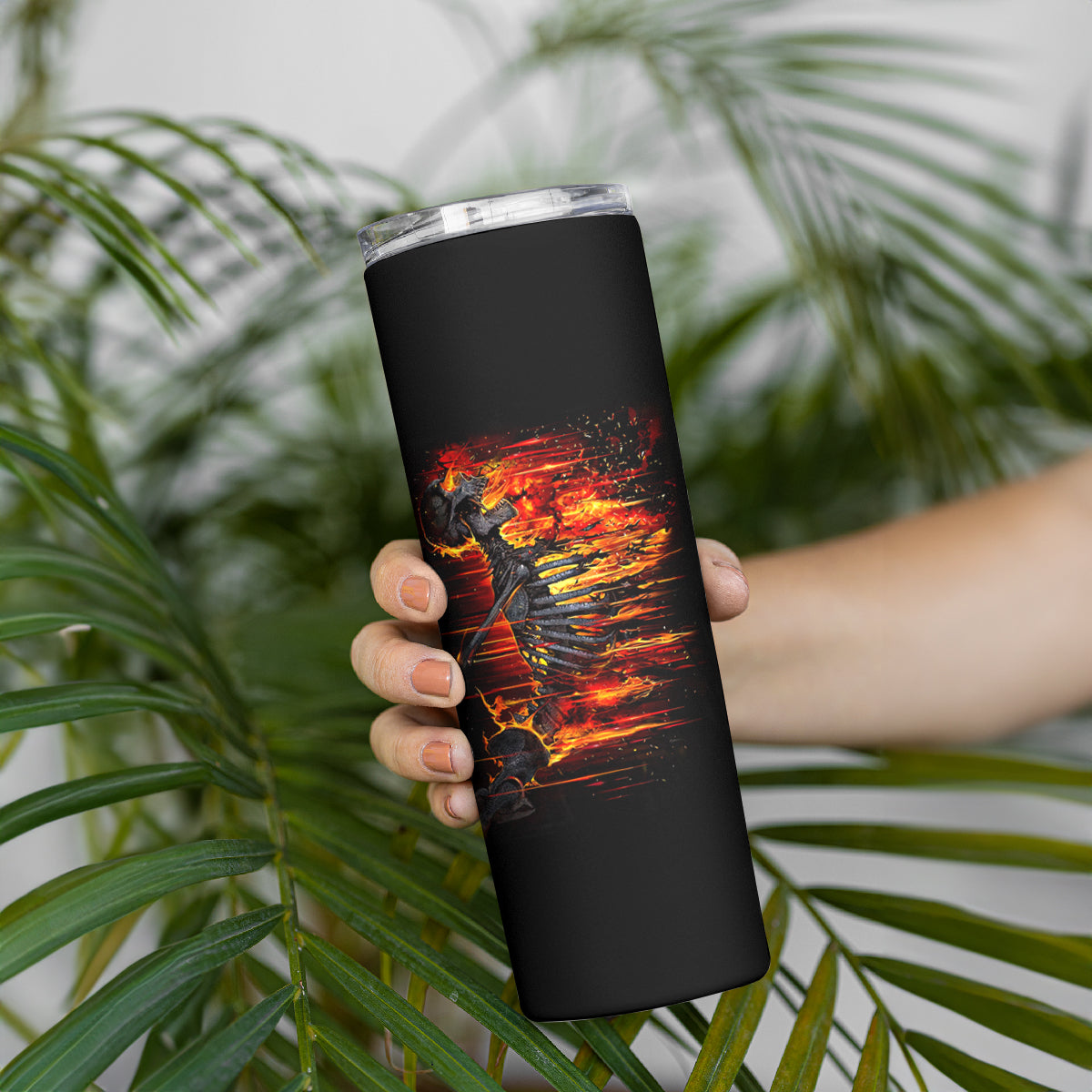 Fire Skull Skinny Tumbler Dead Fire Skeleton Scream