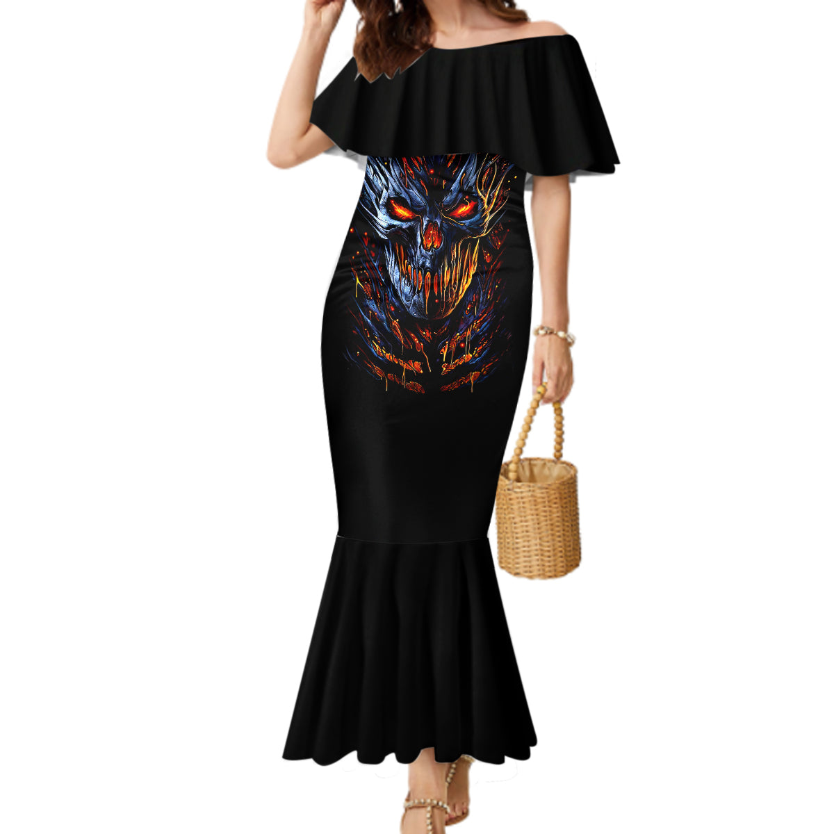 devil-skull-mermaid-dress-devil-face-scream
