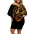 tattoo-skull-off-shoulder-short-dress-golden-skull-face-tattoo