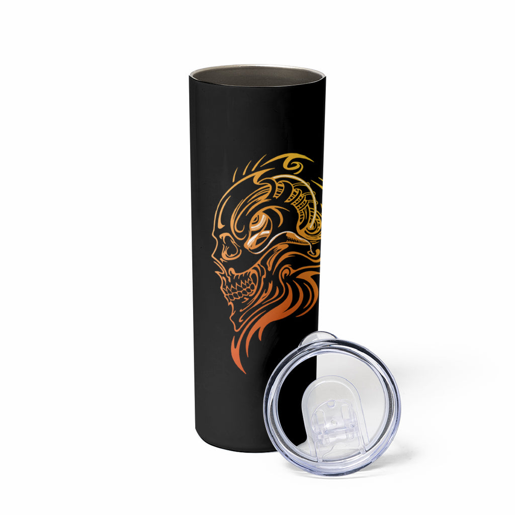 Tattoo Skull Skinny Tumbler Golden Skull Face Tattoo