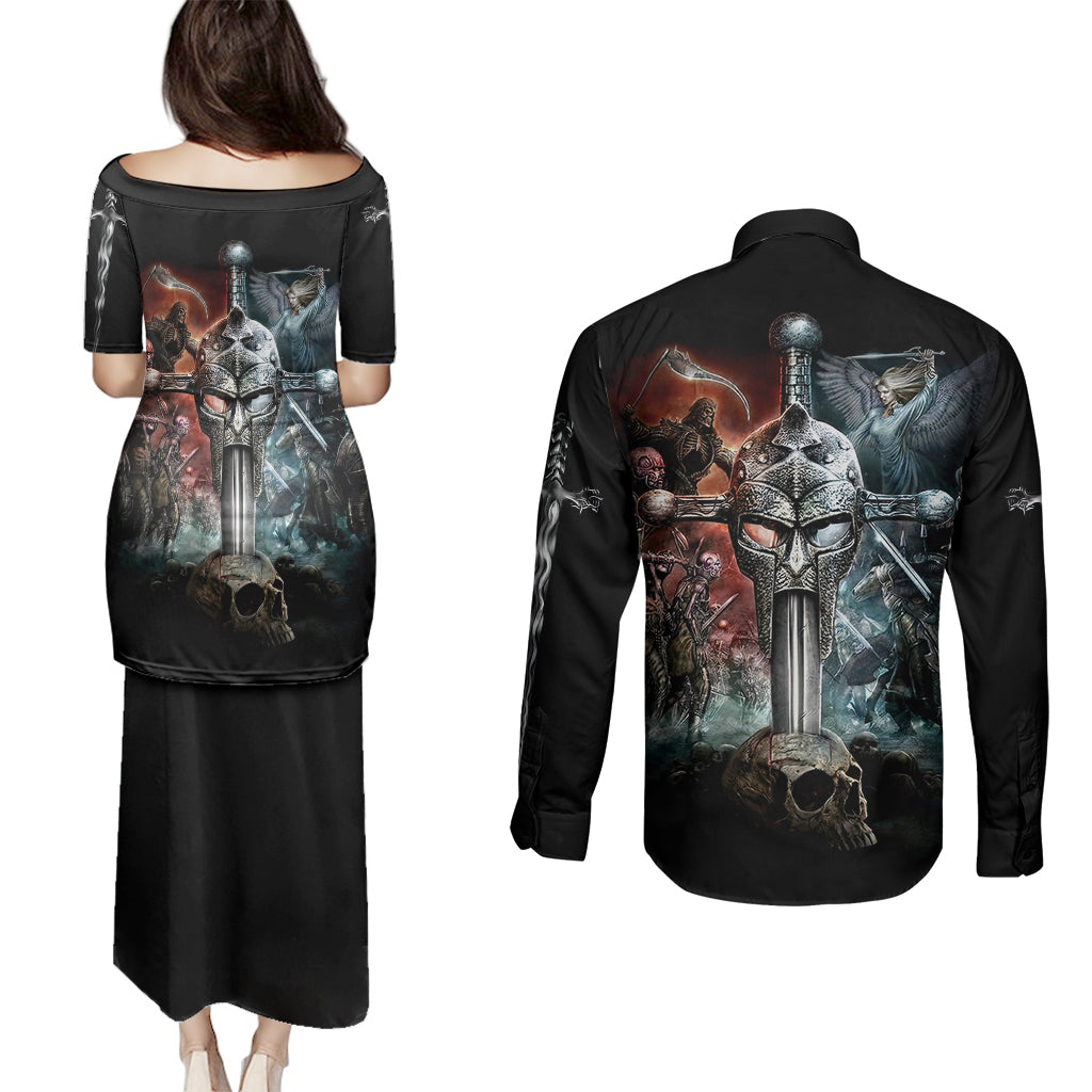 warrior-skull-couples-matching-puletasi-dress-and-long-sleeve-button-shirts-skull-warrior-viking