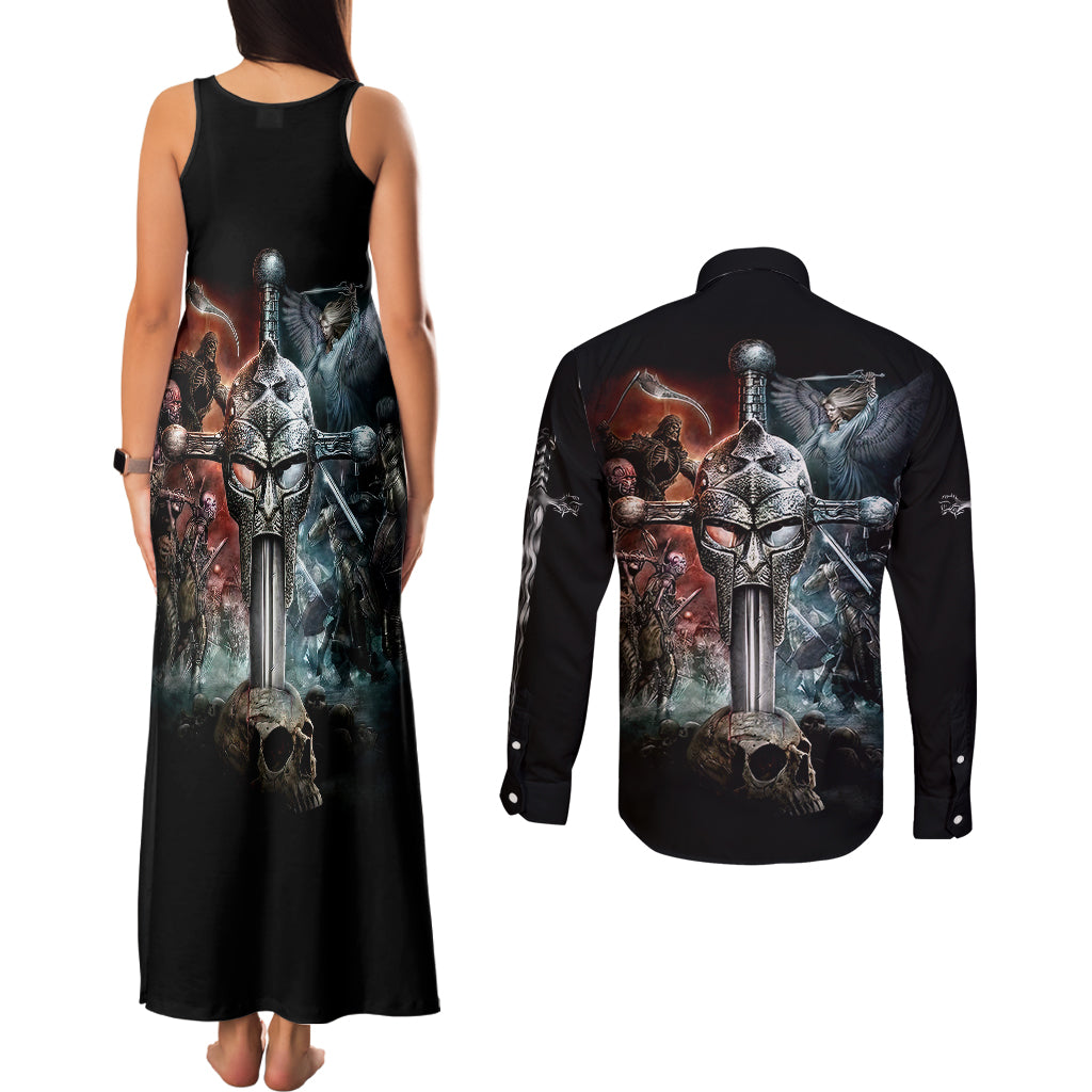 warrior-skull-couples-matching-tank-maxi-dress-and-long-sleeve-button-shirts-skull-warrior-viking