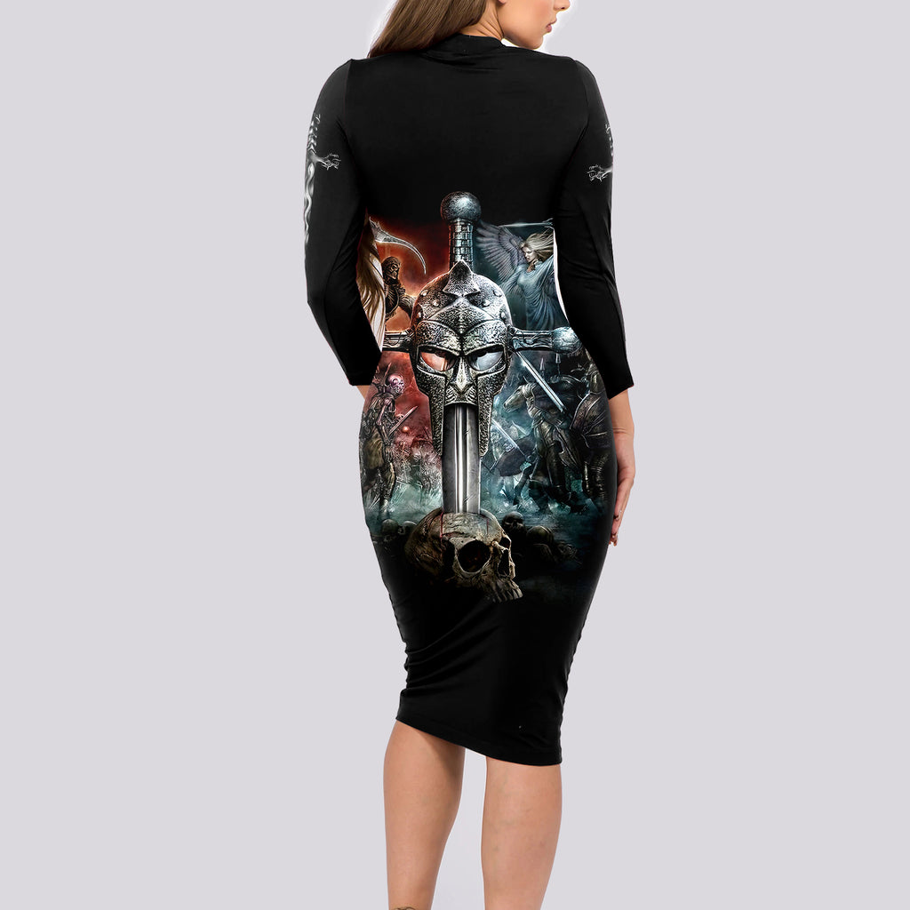 warrior-skull-long-sleeve-bodycon-dress-skull-warrior-viking