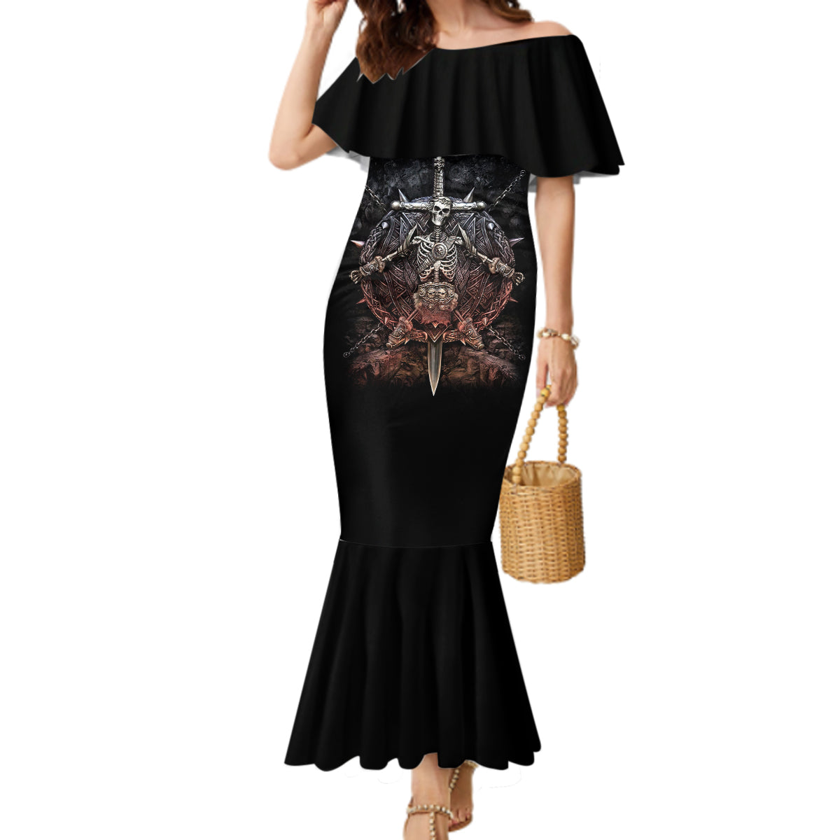 warrior-skull-mermaid-dress-skull-warrior-viking
