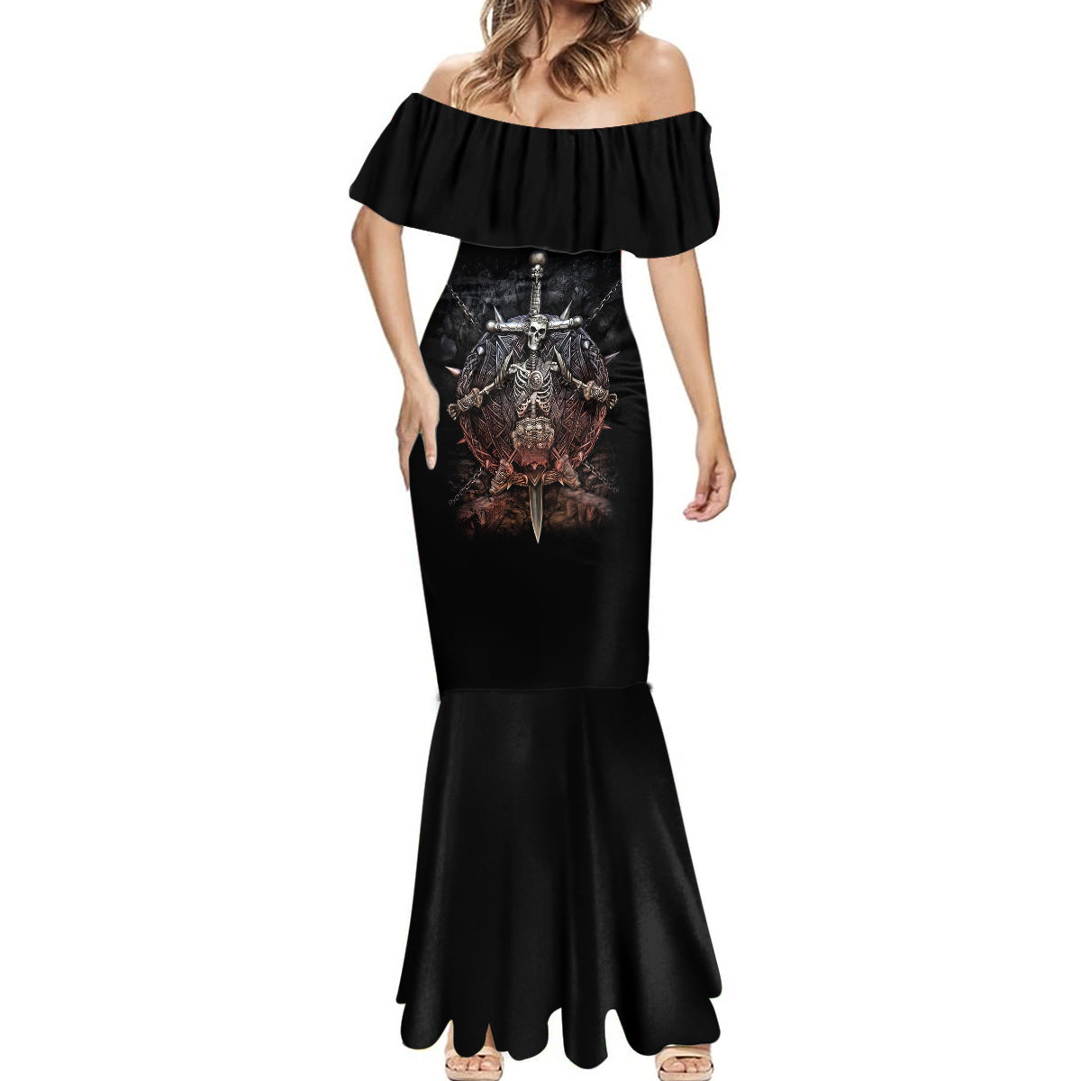 warrior-skull-mermaid-dress-skull-warrior-viking