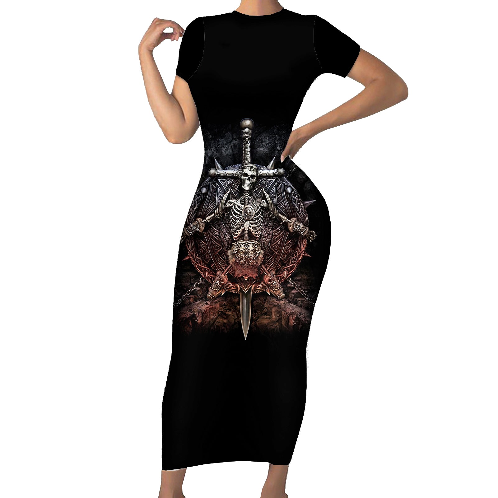 warrior-skull-short-sleeve-bodycon-dress-skull-warrior-viking