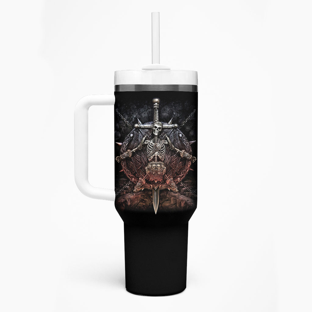 Warrior Skull Tumbler With Handle Skull Warrior Viking