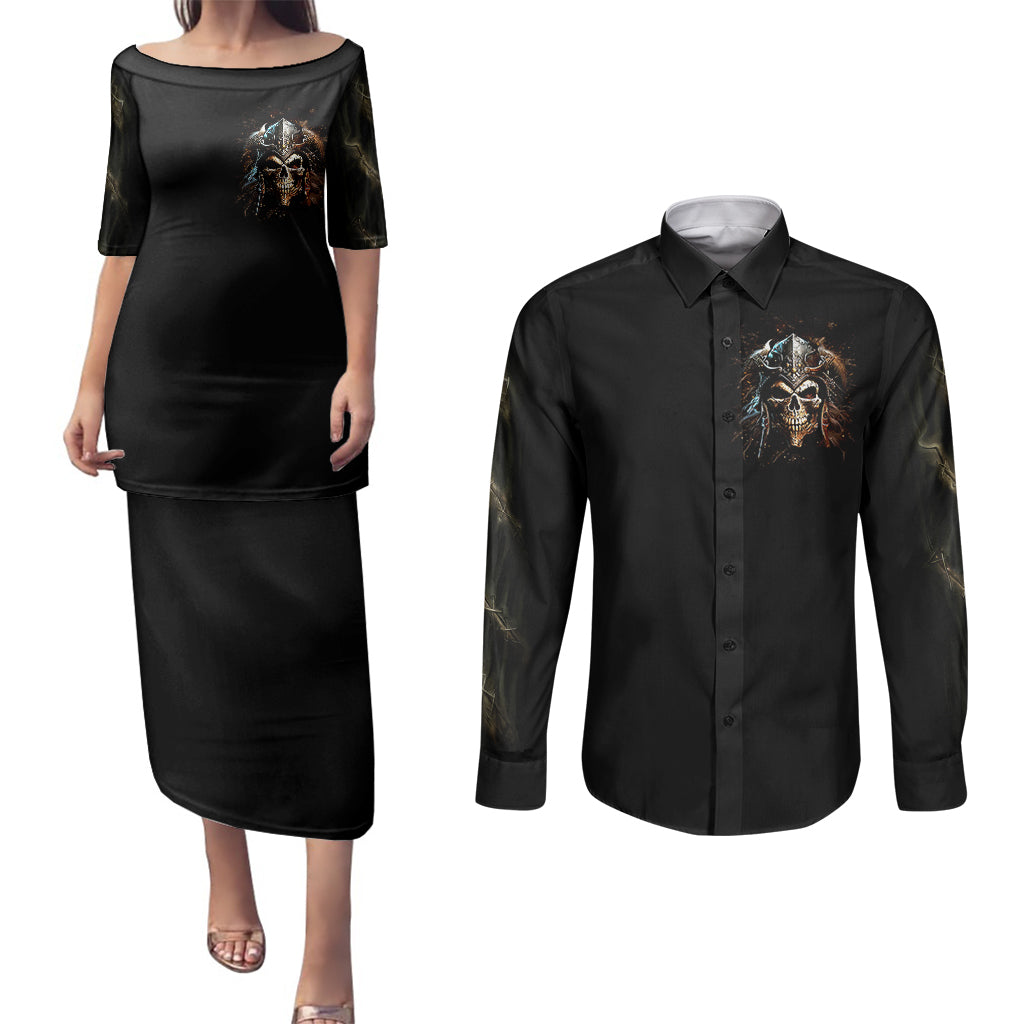 warrior-skull-couples-matching-puletasi-dress-and-long-sleeve-button-shirts-the-warrior-replies-iam-the-storm