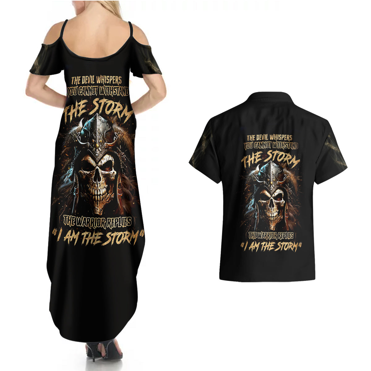 warrior-skull-couples-matching-summer-maxi-dress-and-hawaiian-shirt-the-warrior-replies-iam-the-storm