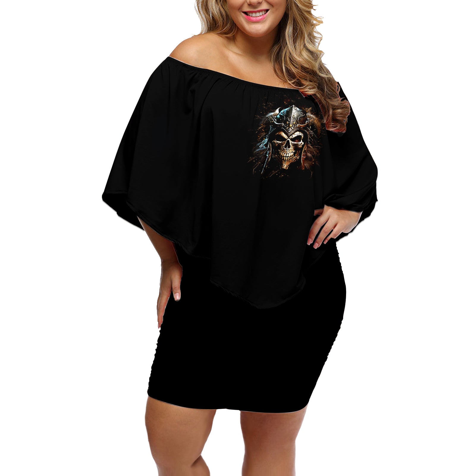 warrior-skull-off-shoulder-short-dress-the-warrior-replies-iam-the-storm