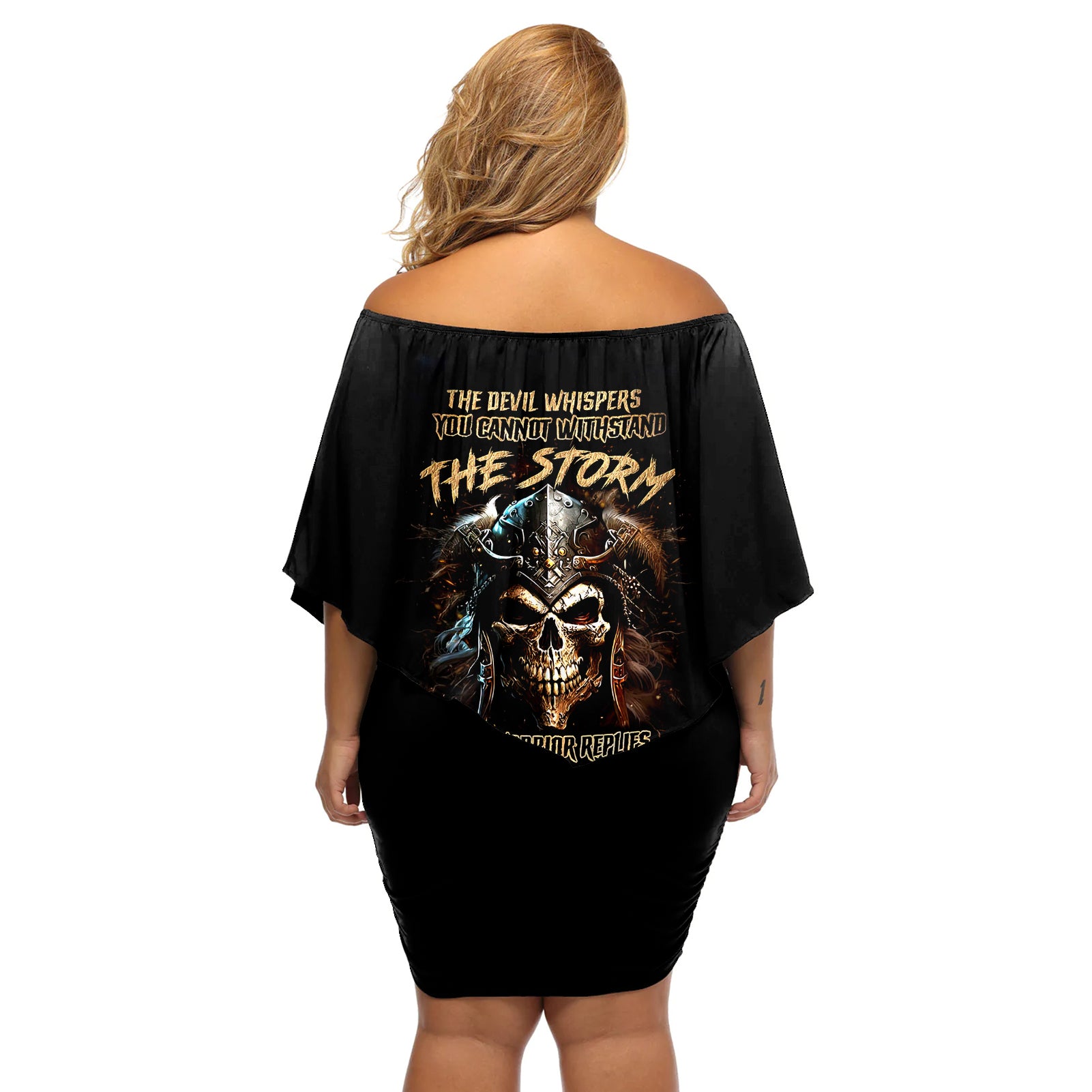 warrior-skull-off-shoulder-short-dress-the-warrior-replies-iam-the-storm