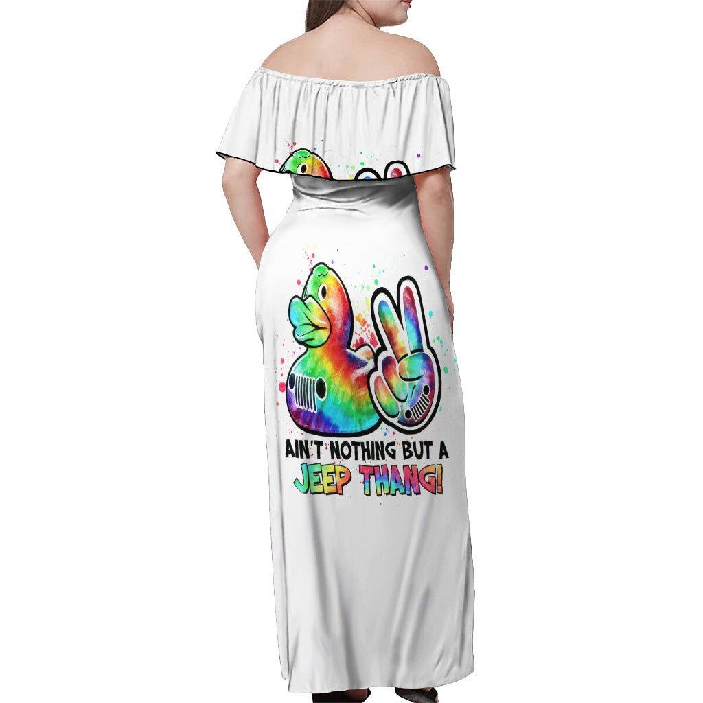 Duck Jeep Off Shoulder Maxi Dress Ain't Nothing But A Jeep Thang