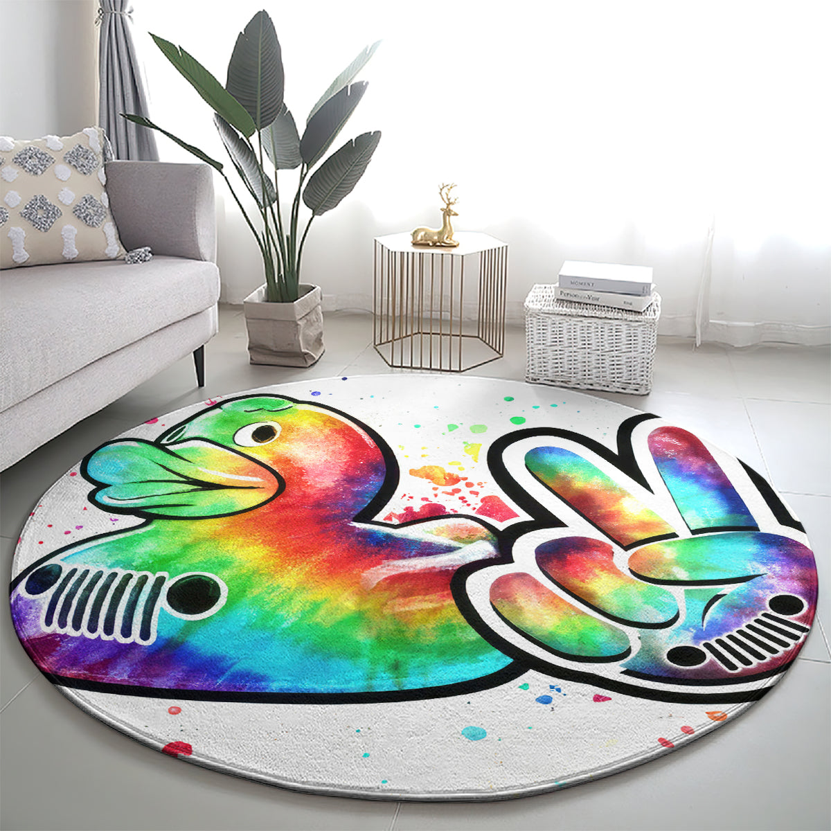 Duck Jeep Round Carpet Ain't Nothing But A Jeep Thang