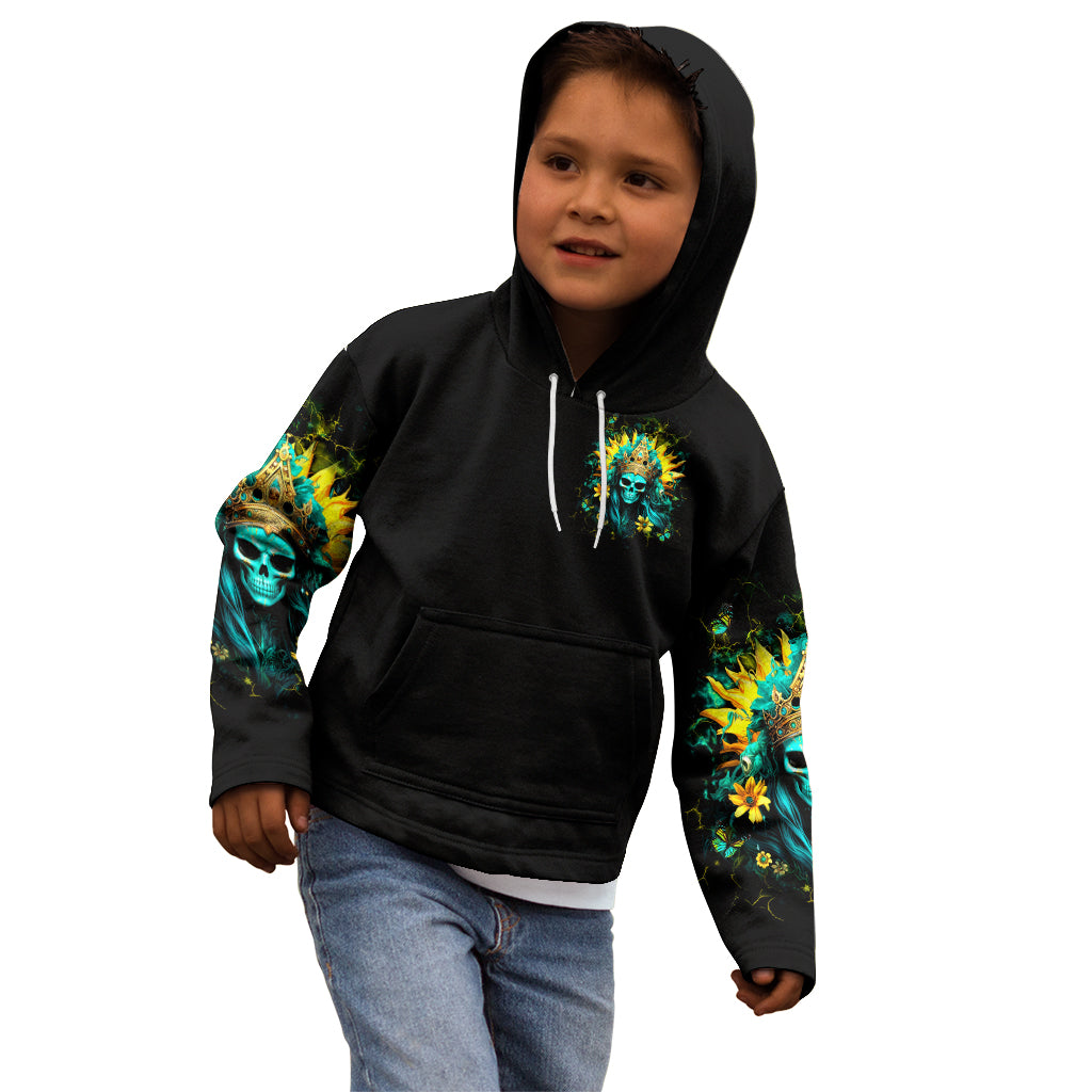 Sunflower Skull Kid Hoodie Bitch I'm Not A Princess I'm The Fucking Queen