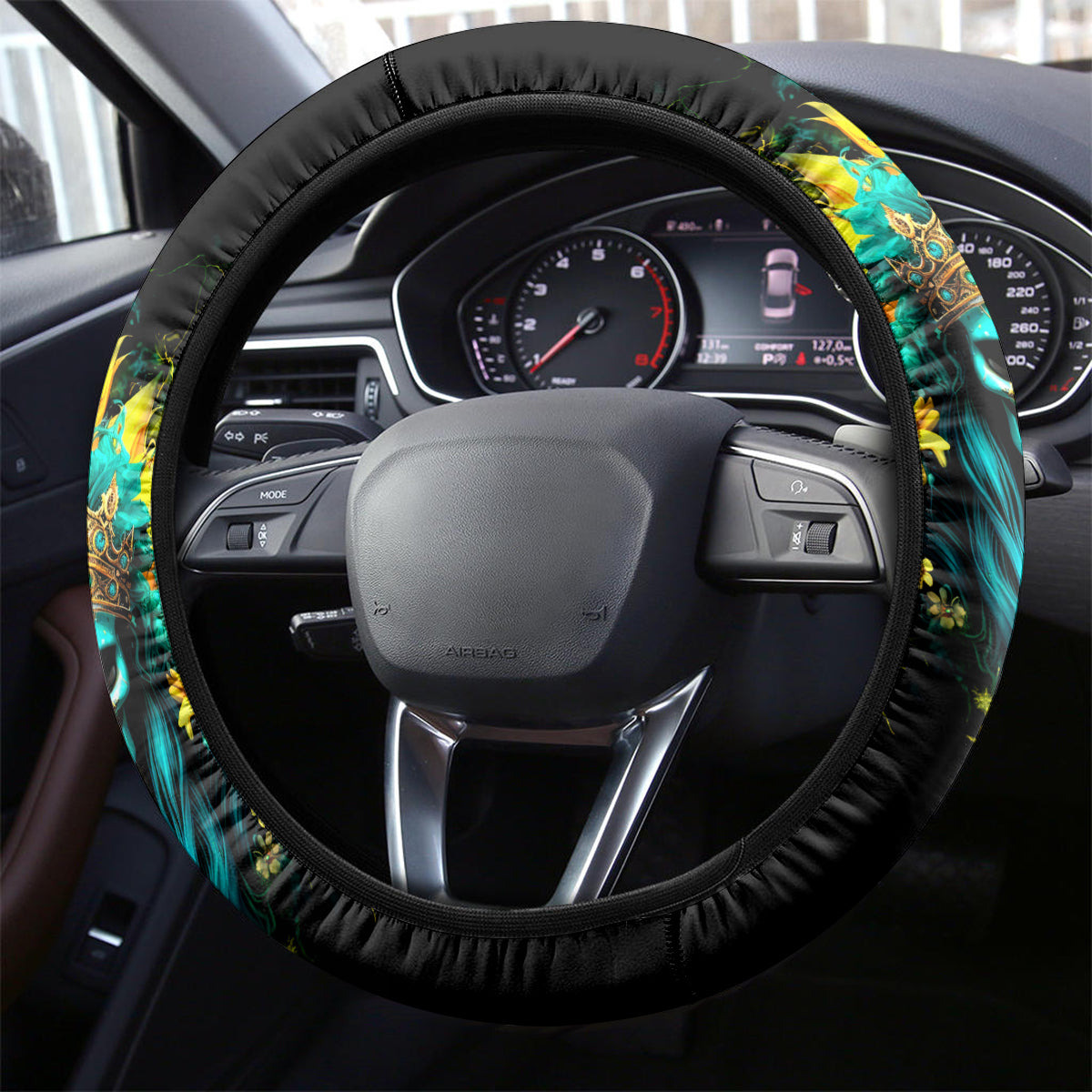Sunflower Skull Steering Wheel Cover Bitch I'm Not A Princess I'm The Fucking Queen