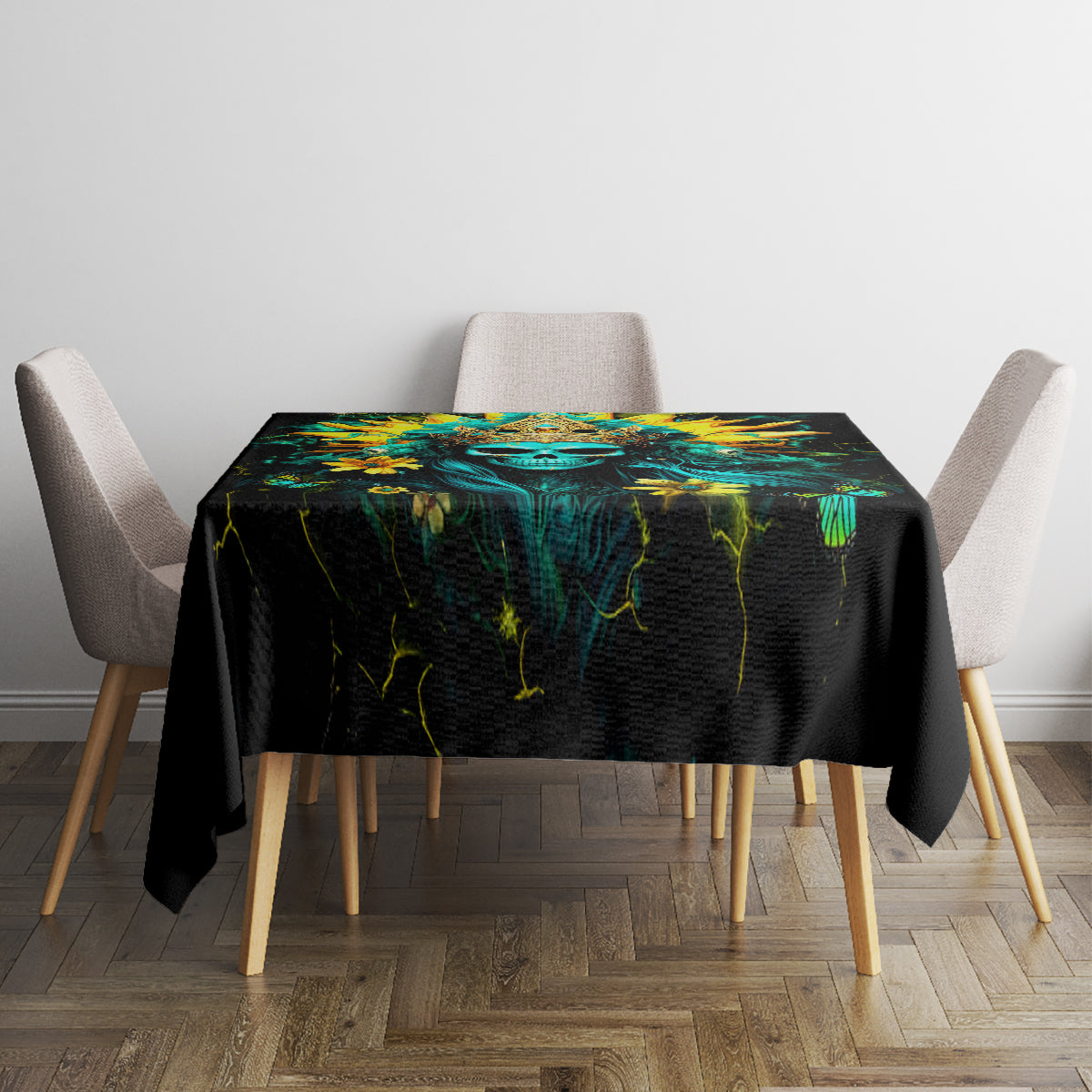 Sunflower Skull Tablecloth Bitch I'm Not A Princess I'm The Fucking Queen