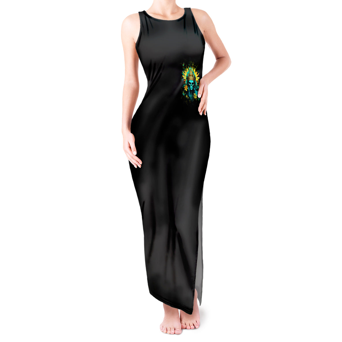Sunflower Skull Tank Maxi Dress Bitch I'm Not A Princess I'm The Fucking Queen