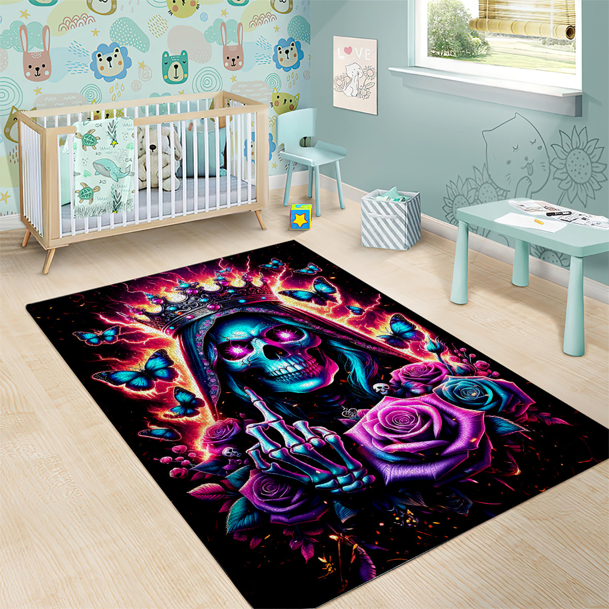 Thunder Skull Area Rug Bitch I'm Not A Princess I'm The Fucking Queen