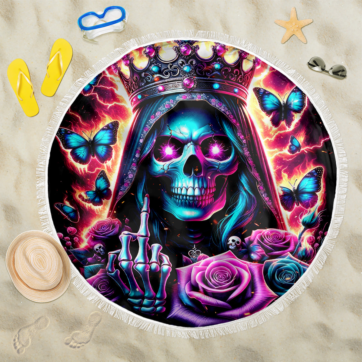 Thunder Skull Beach Blanket Bitch I'm Not A Princess I'm The Fucking Queen