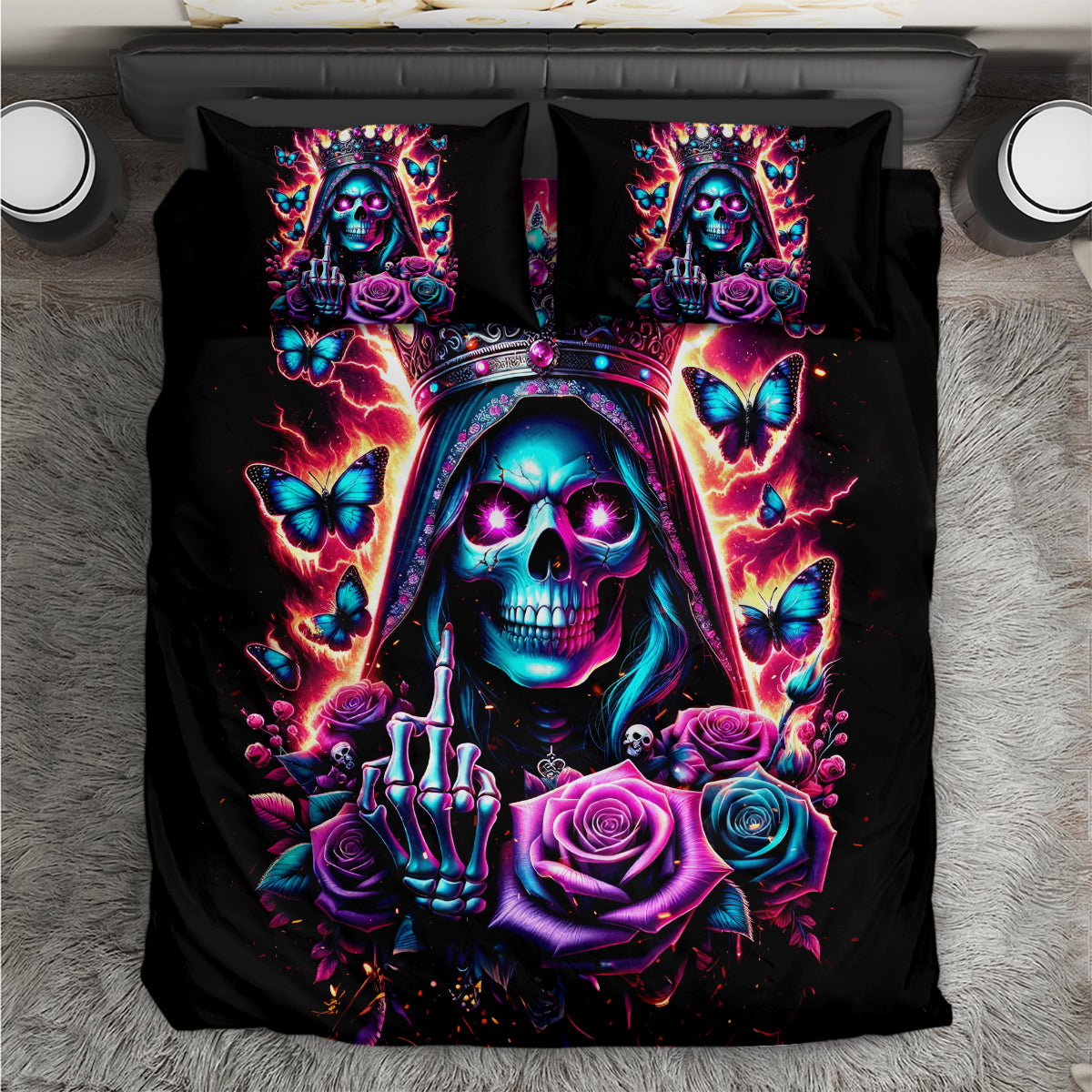 Thunder Skull Bedding Set Bitch I'm Not A Princess I'm The Fucking Queen