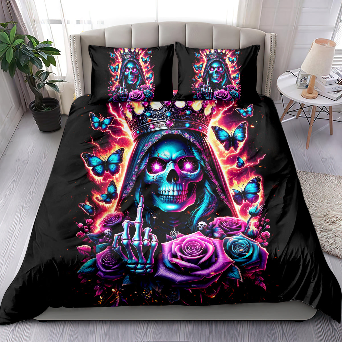 Thunder Skull Bedding Set Bitch I'm Not A Princess I'm The Fucking Queen