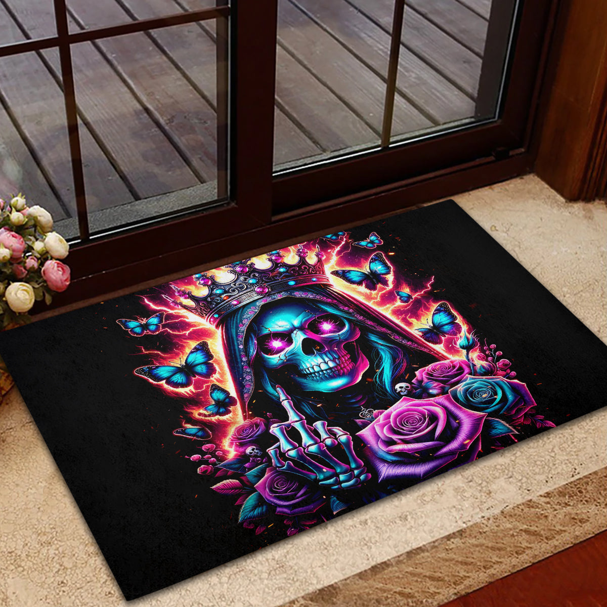 Thunder Skull Rubber Doormat Bitch I'm Not A Princess I'm The Fucking Queen