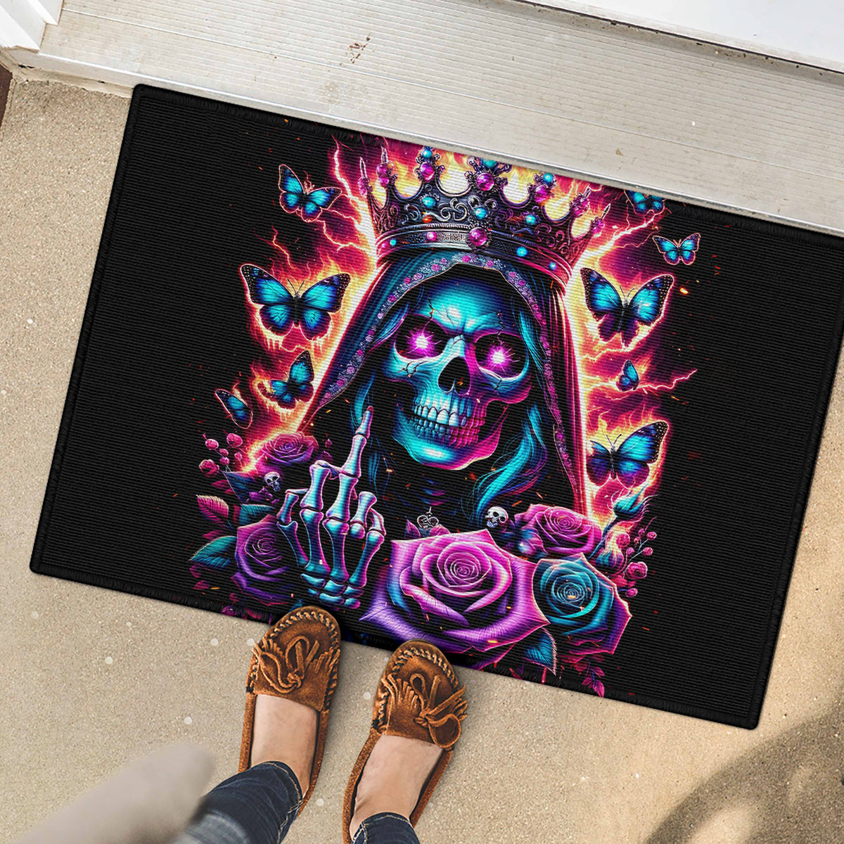 Thunder Skull Rubber Doormat Bitch I'm Not A Princess I'm The Fucking Queen
